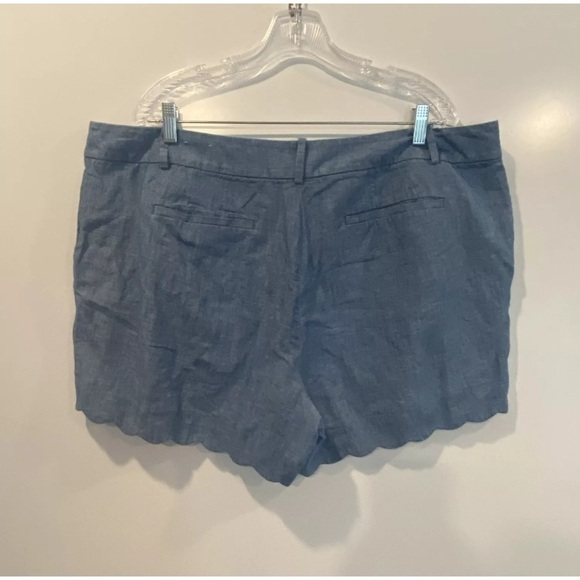 Ann Taylor LOFT The Riviera Linen Blend Scalloped‎ Hem Shorts Womens 18 (1130) - Picture 2 of 5